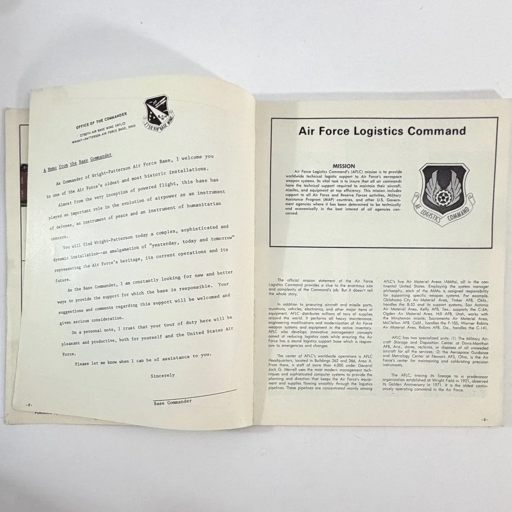 1972 Wright-Patterson AFB 25th Anniversary Directory Guide USAF Dayton Ohio VTG